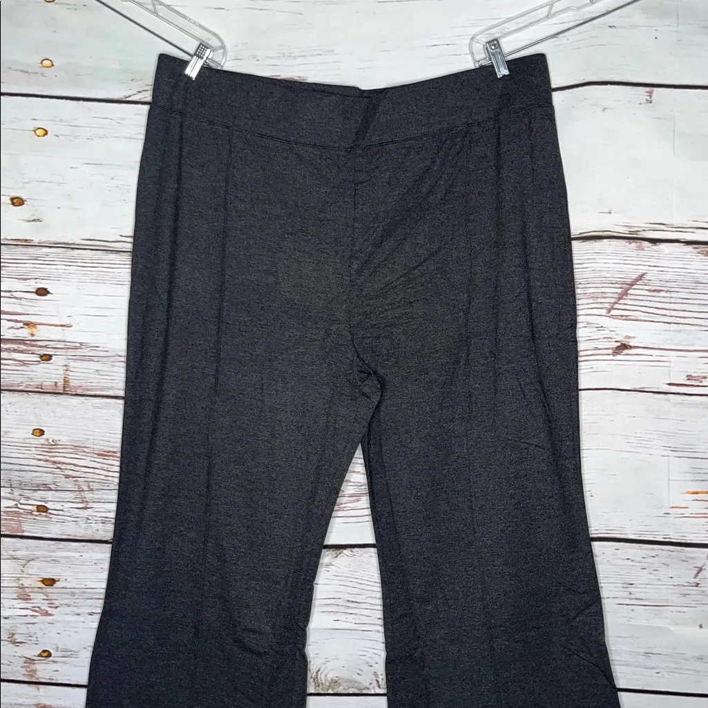 Woman Within NEW Size 26/28 2X Heather Charcoal Front Seam Knit Pull On Pants - Image 2