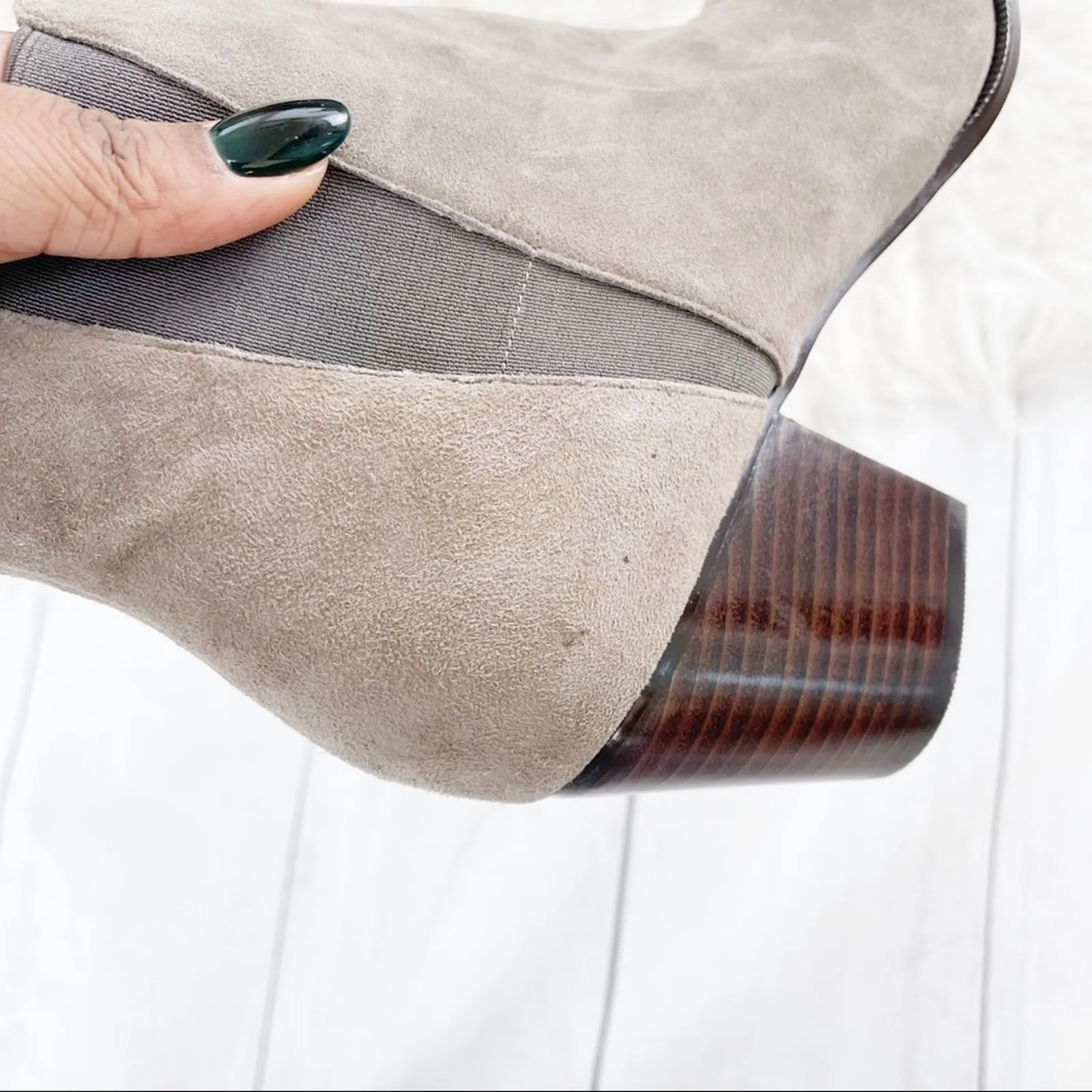 Linea Paolo Bolero Women's‎ Suede Pointed Toe Slip On Ankle Booties Size 11 Gray - Image 7