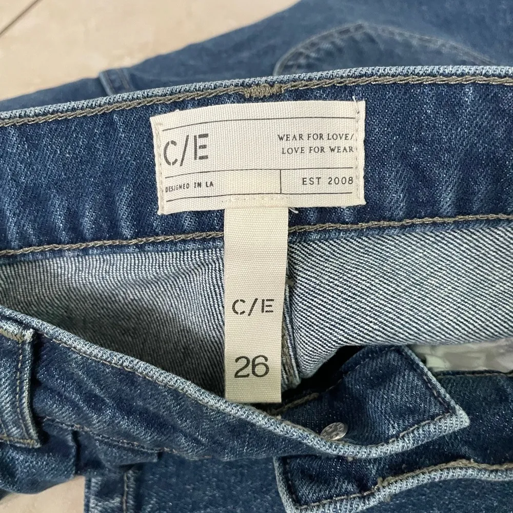 Current Elliot Womens Jeans Denim Blue Pleated Front Loose Tapered Leg Size 26 - Image 10