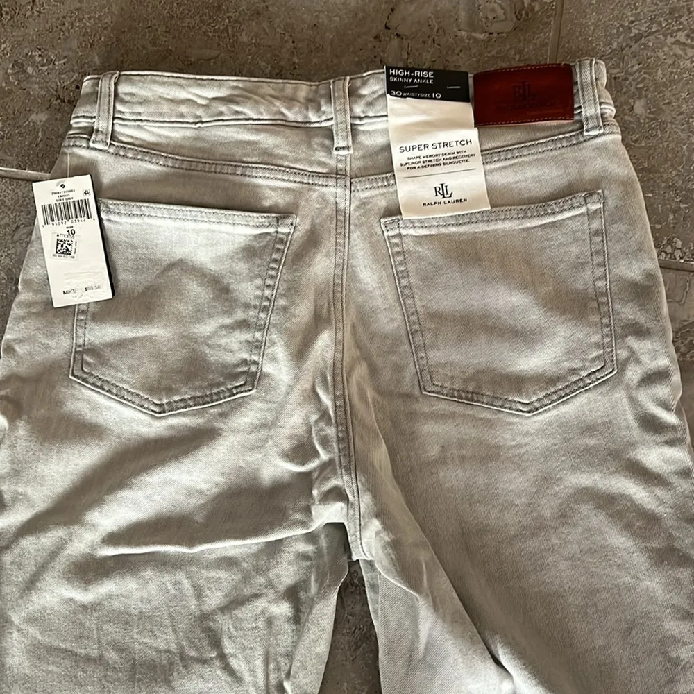 Lauren Ralph Lauren High Rise Skinny Ankle Jeans, Grey, Size 10 New w/Tag $99.5 - Image 6