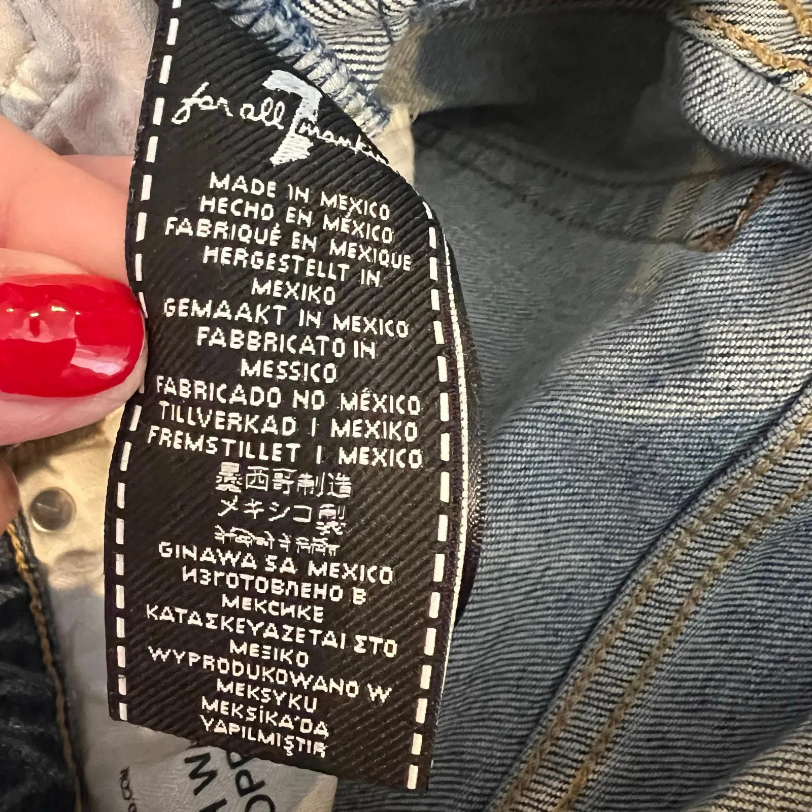 7 For All Mankind 7FAM high waist cropped straight raw hem blue jeans size 27 /4 - Image 12