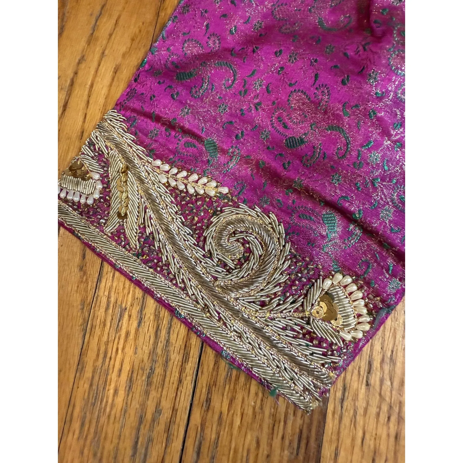 Vintage Embroidered Jacket Womens Zari Work Boho Ethnic Floral 90s See Measureme - Image 4