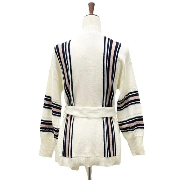 Laurie Felt Ivory Wrap Cardigan Sweater Long - Image 3