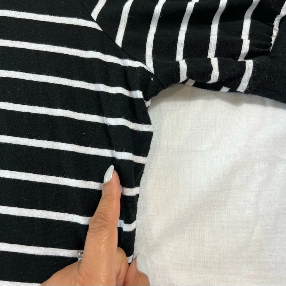 Time and True Black Stripe XL Blouse AND CATO Black Long Sleeve XL Blouse - Image 5