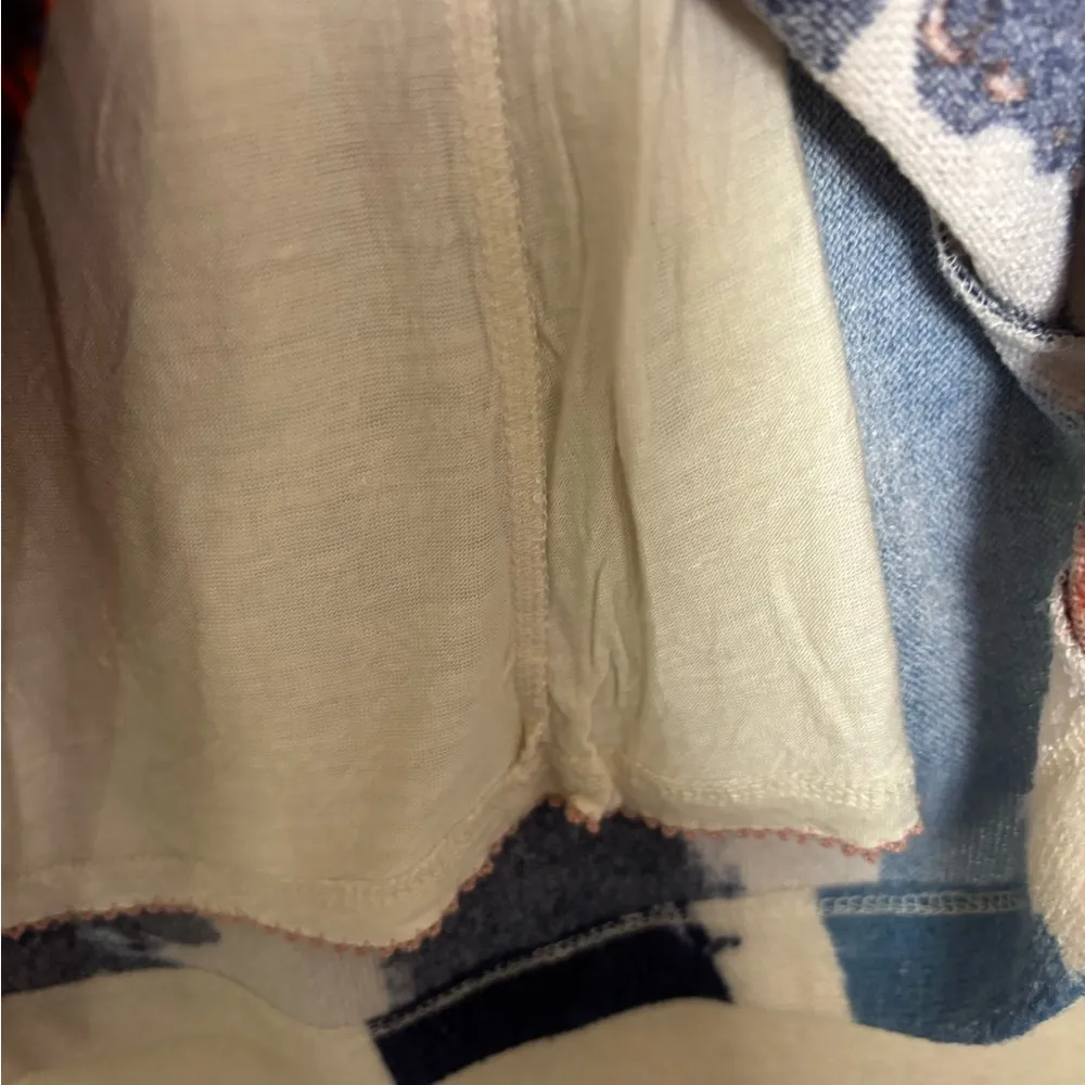 Maeve Anthousia Blue and Red Watercolor Floral Bell Sleeve Knit Sweater Dress XS - Image 8