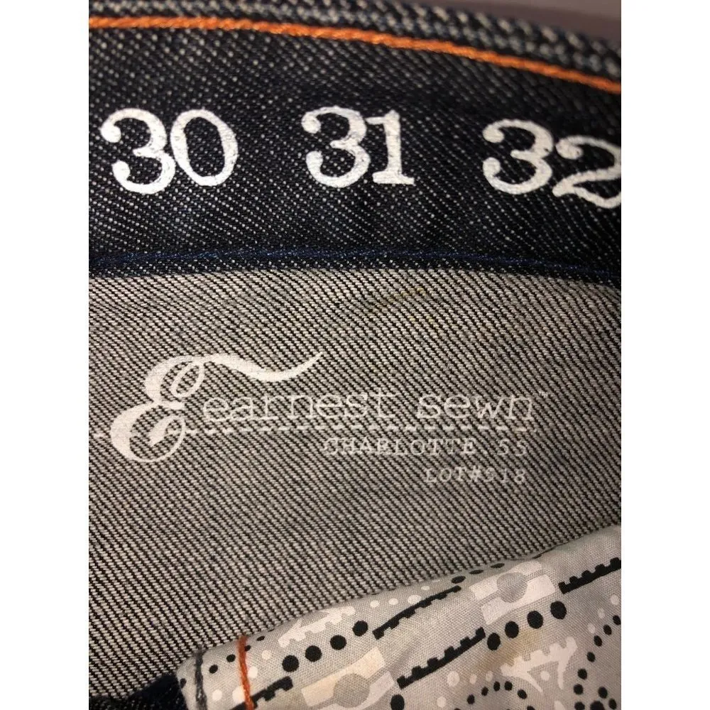 Ernest Sewn Size 29 Skirt Charlotte 55 Denim Jean Knee Distressed Wash Back Slit - Image 8