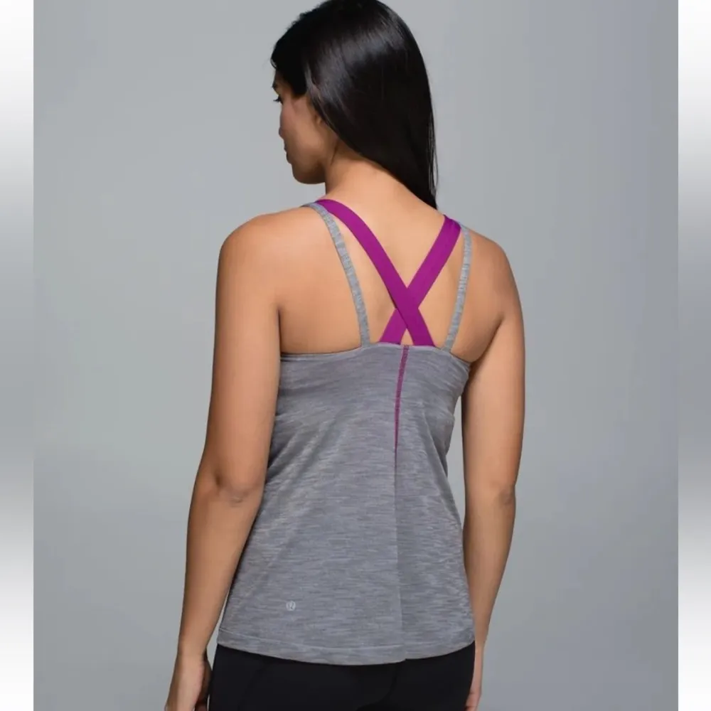Lululemon Woman's Run For Gold Tank in Heathered Slate / Regal Plum - Size 4 - Image 7