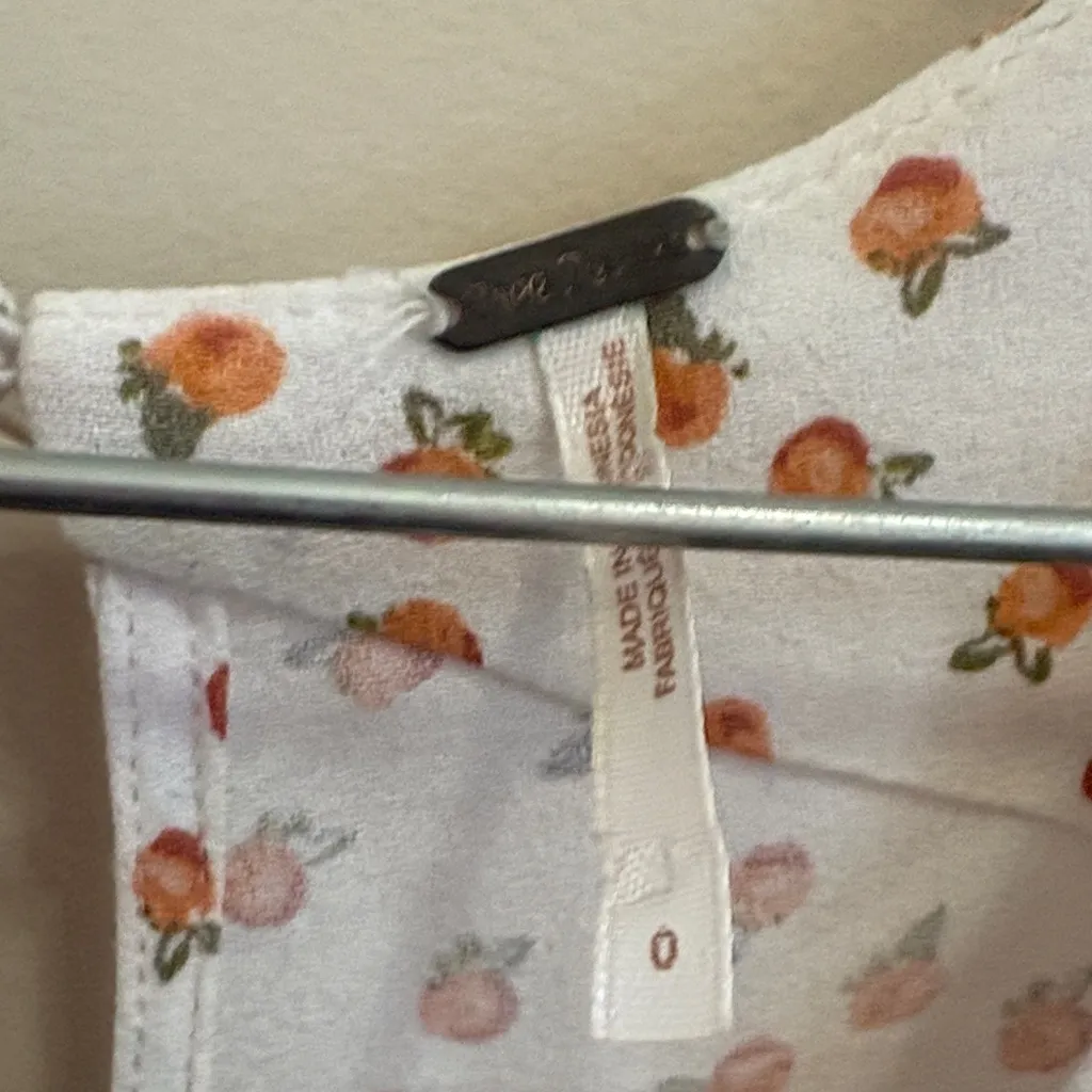 Free People white with small peaches Romper - Image 3