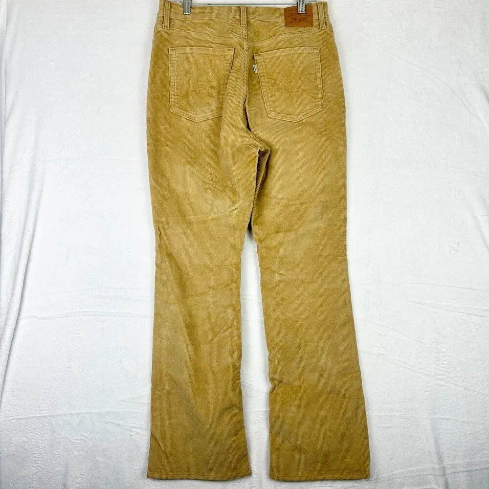 Levi's Premium Ribcage Bootcut Corduroy Pants High Rise Size 31x33 Tan Zip Fly - Image 2