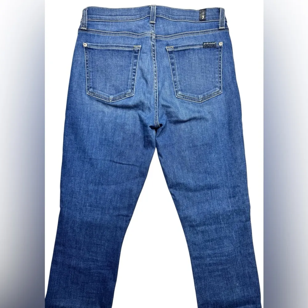 7 for all Mankind High Waist Ankle Gwenevere Light Wash Denim Jeans Womens 27 - Image 10