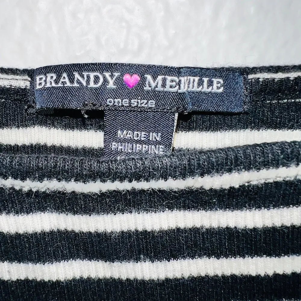 Brandy Melville Black White Abigail Striped Tank Dress - Image 5