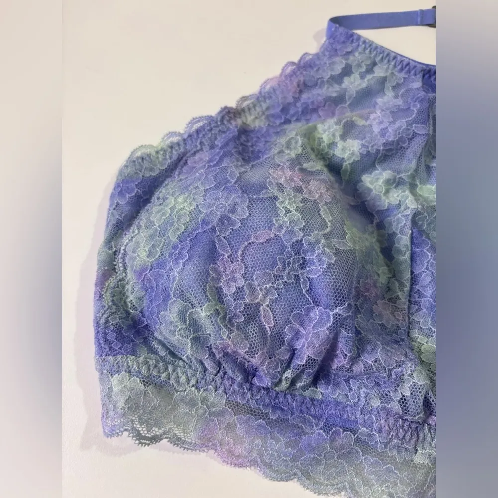 NWT Gilly Hicks Hollister Lavender & Mint Longline Halter  Bralette L - Image 2