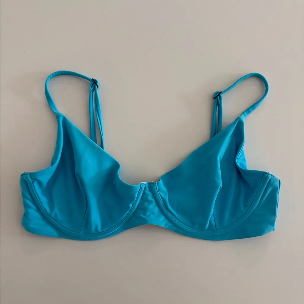 Blackbough Swim, Aqua Color, Vibrant Blue Bikini Top, Willow Style Large Beach - Image 2