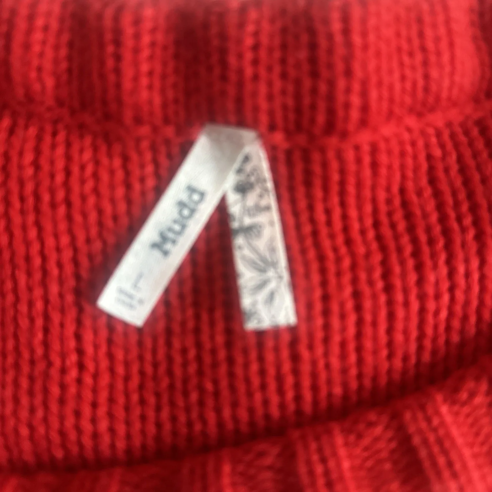 Mudd Womens Oversized Large Sweater Red Cropped Cable Knit‎ Acrylic - Image 6