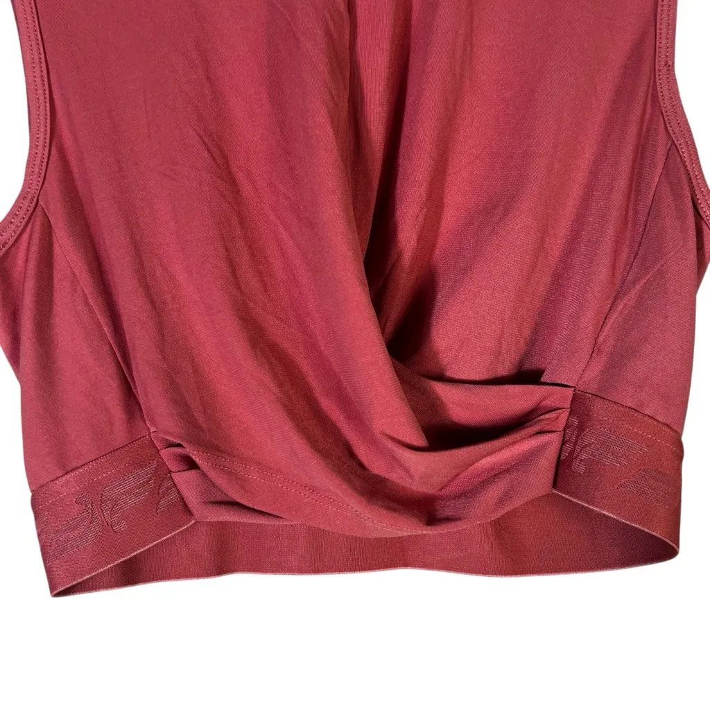 Fabletics Pia Powertouch Twist Front Crop Tank Womens M Pink Athletic Activewear - Image 3