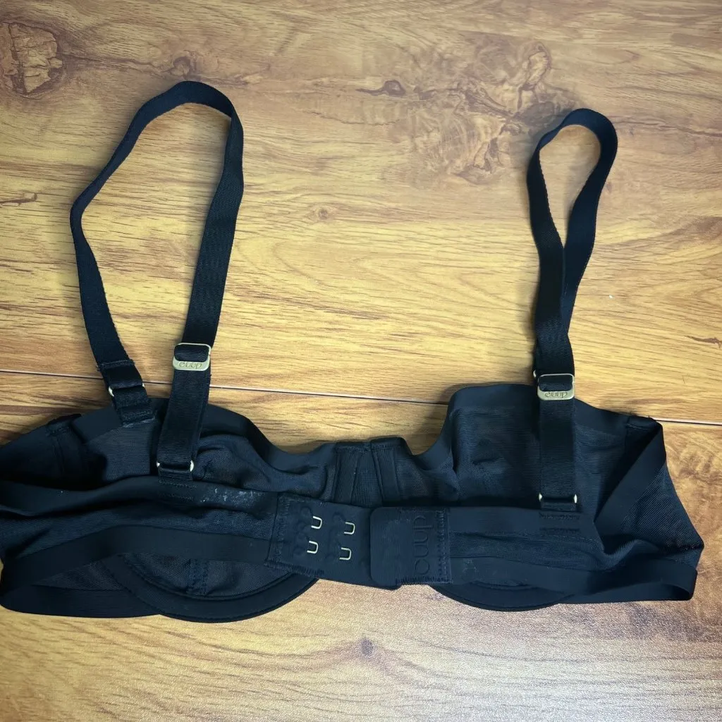 CUUP The Balconette Mesh Bra Size 30A Black Underwire Sheer‎ NEW - Image 5