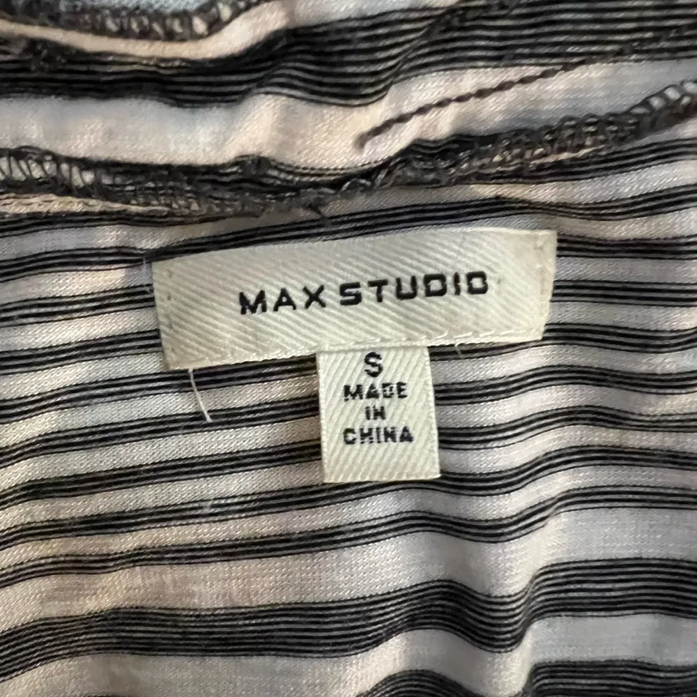 Max Studio Black and White Striped Top - Image 2