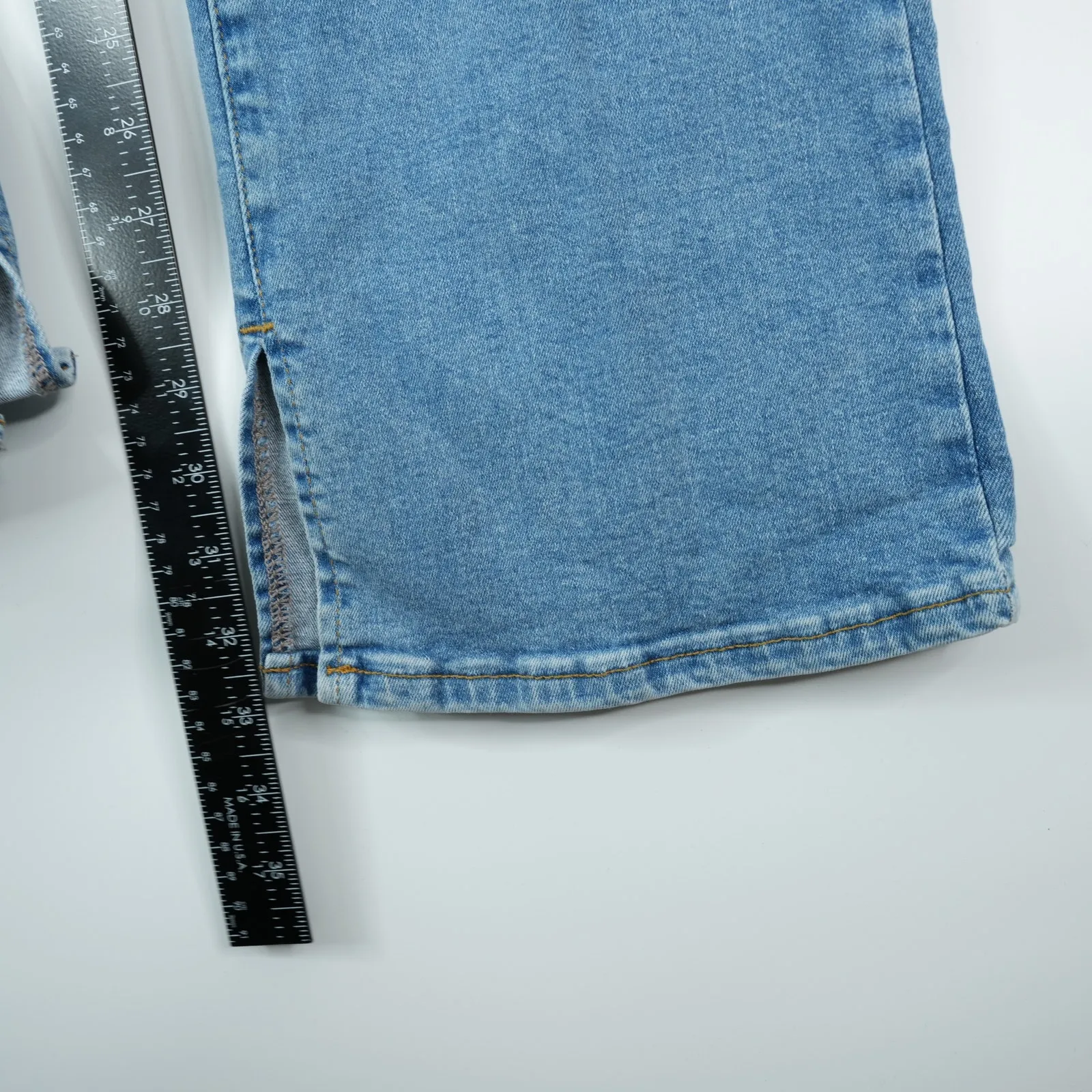 Asos Jeans Womens 34/36 (30x33) Tall Blue High Rise Flare Stretch Slit Hem - Image 9