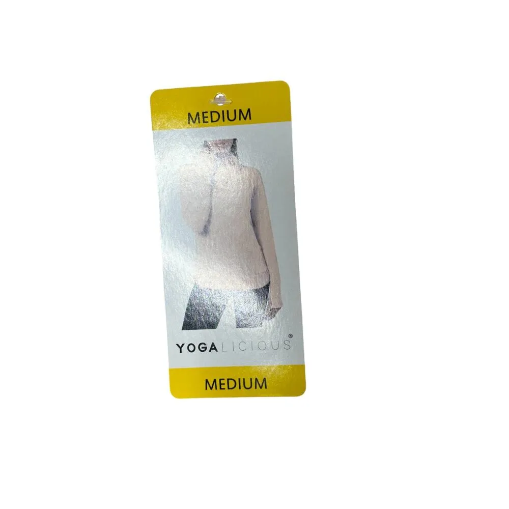 Yogalicious Ballerina Pink Long Sleeve Relaxed Fit Top Pockets & Thumbholes Sz M - Image 7