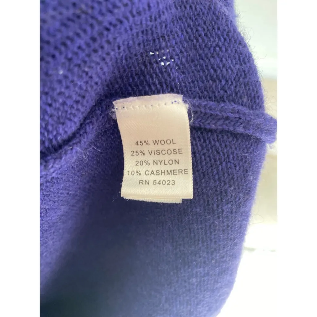 Banana Republic Purple Cashmere Wool Cowl Neck Mini Dress Quiet Luxury Party - Image 5