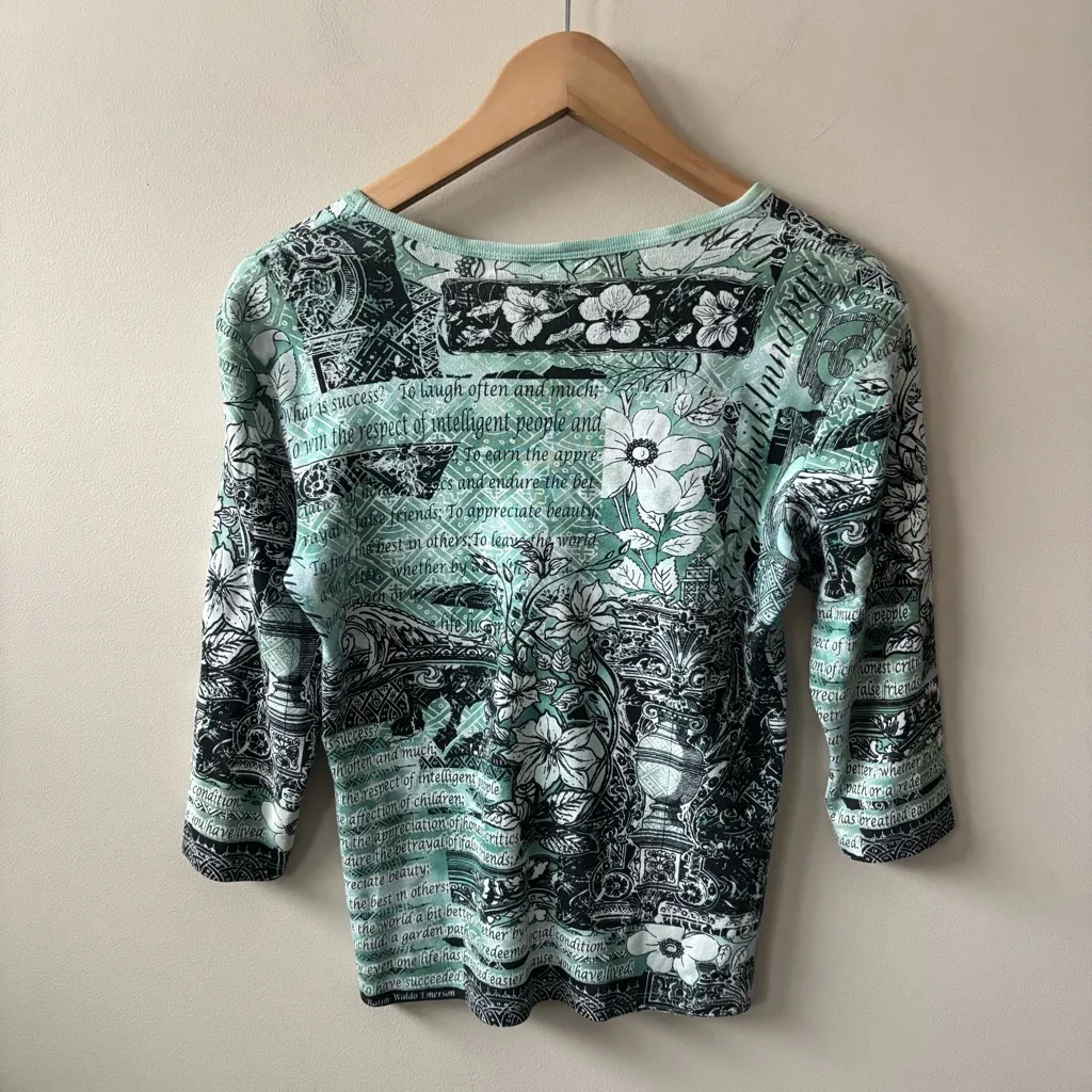 Glima Y2K Graphic Quarter Sleeve Green Size M - Image 5