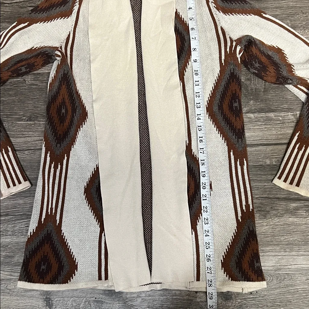 Love 21  Cream and Brown Patterned Blazer - Image 4