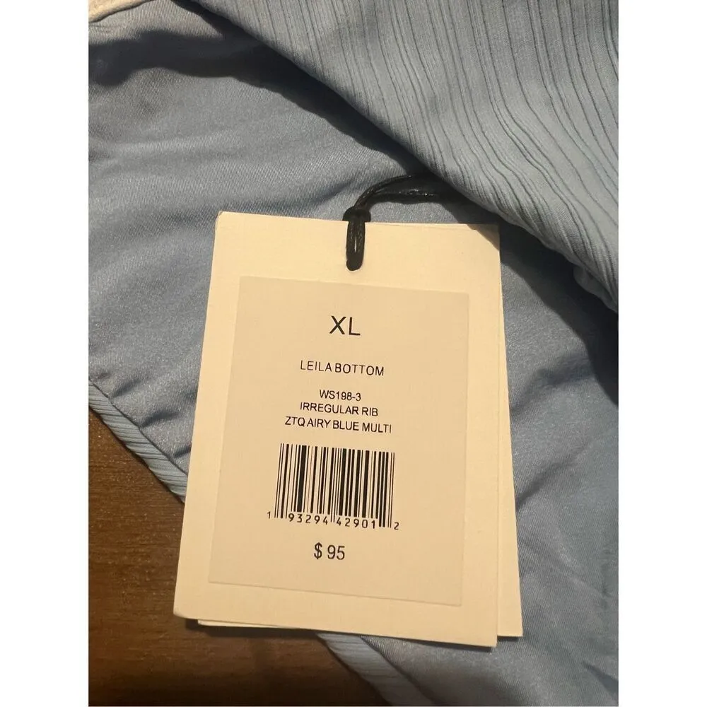 Onia Leila Blue With White Trim Bikini Bottom Woman’s Size XL NEW MSRP $95 - Image 4