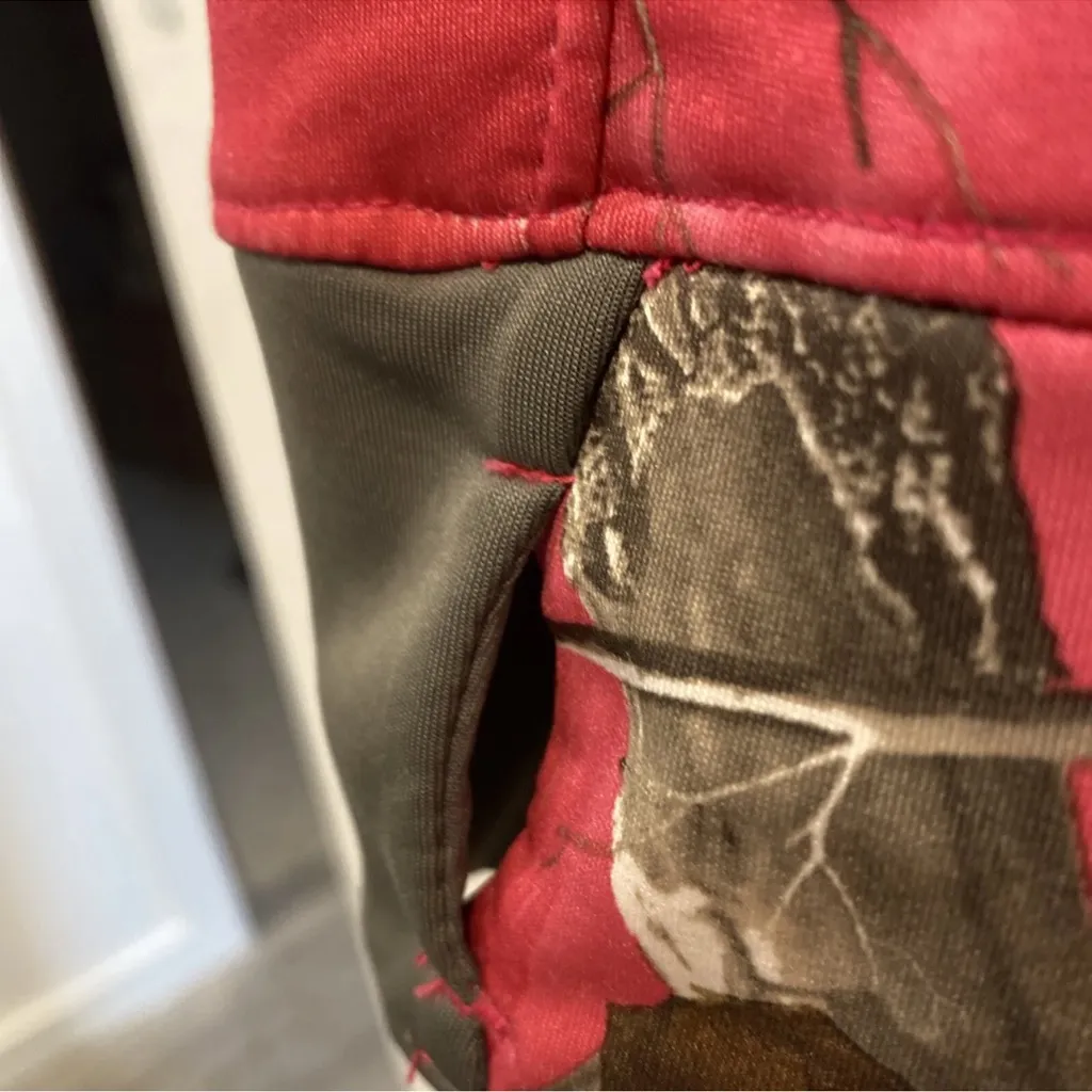 RealTree Hot Pink Camo 1/4 Zip Thumb Hole Pullover Fleece Jacket Size Medium - Image 7