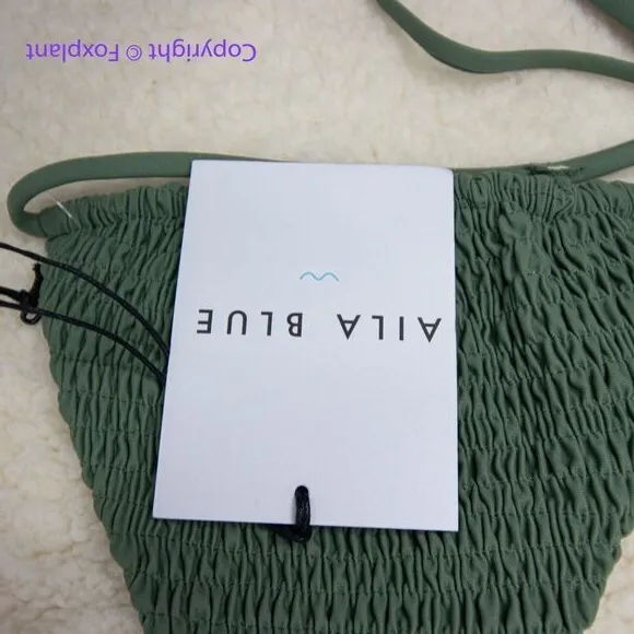 NEW Aila Blue Free People Soraya Bikini‎ Top, green, size XL - Image 8