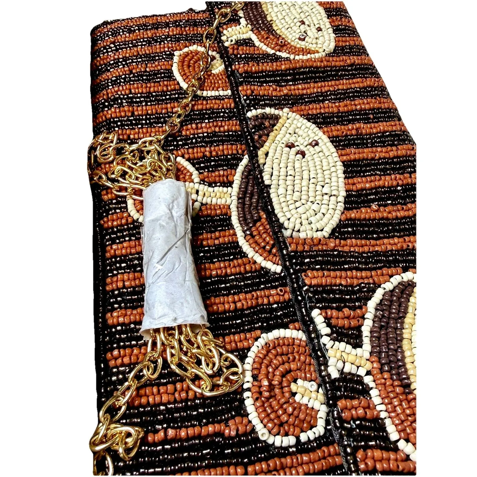 Rachel Zoe Beaded Espresso Martini Clutch Wallet 3pc Set Bag Charm NWT - Image 3