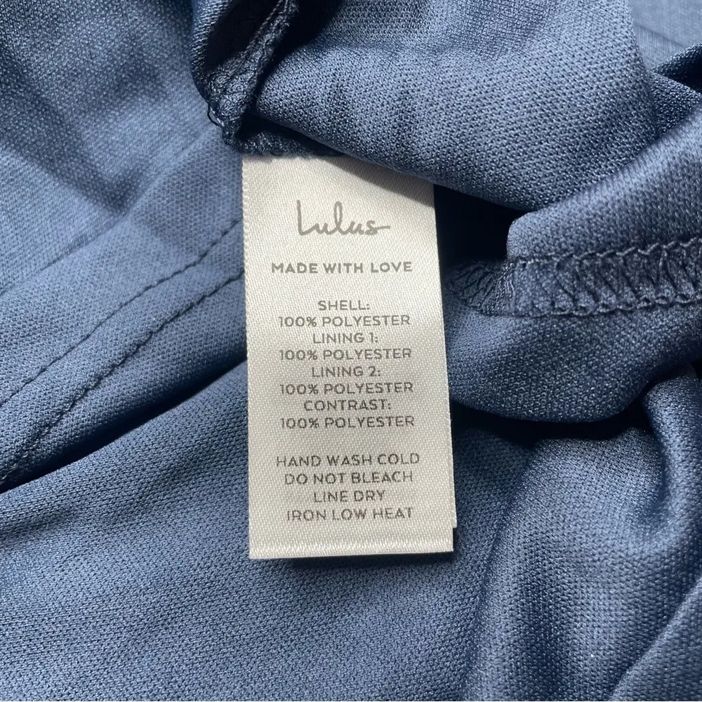 Lulus Whimsical Allure Navy Mesh Embroidered One-Shoulder Maxi Dress XS NWT - Image 7