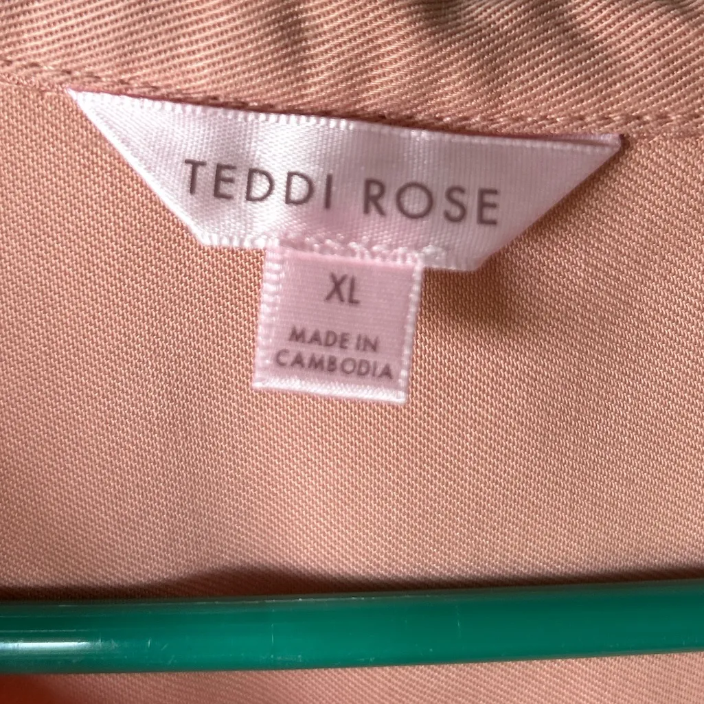 Teddi Rose Women’s Button Front Belted Shirt Dress – Dusty Rose (XL) Tencel Pink - Image 2