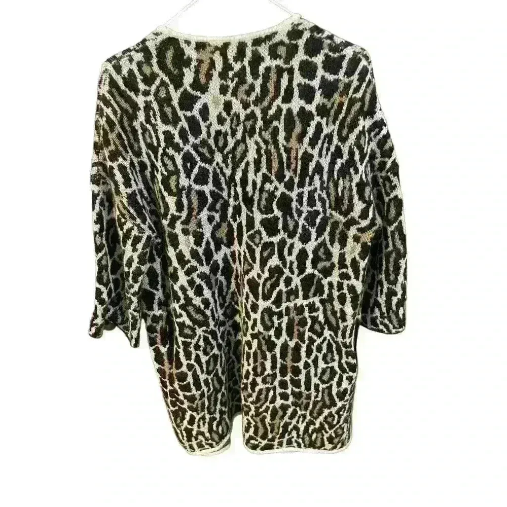 Joie Berit Cardigan Gray Black Animal Leopard Open Front Wool Blend, XS - Image 10