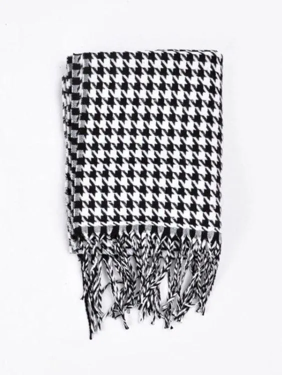 Black White Houndstooth Skinny Scarf New University of Alabama - Image 2