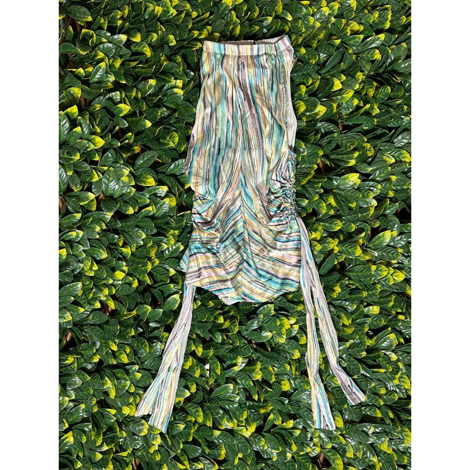 y2k Lola and Sophie NY mulitcolor scrunched MADE IN USA top size S Blue - Image 6