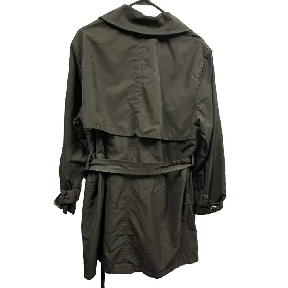 Mondi Fashion Vintage Black Belted Trench Coat Buckle Sleeve Jacket Womens Small - Image 11