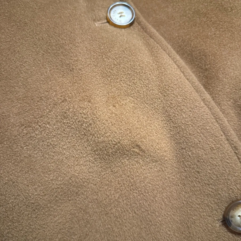 MaxMara Wool Oversized Double Breasted Pea Coat in Tobacco - Image 7