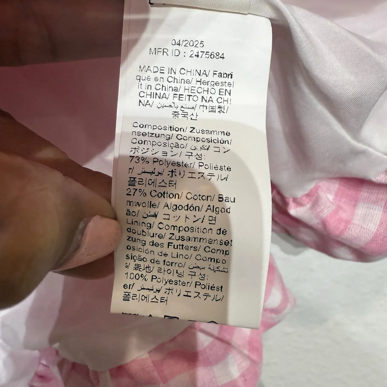 Missguided Pink Gingham Strapless Bandeau Top Sz M - Image 7