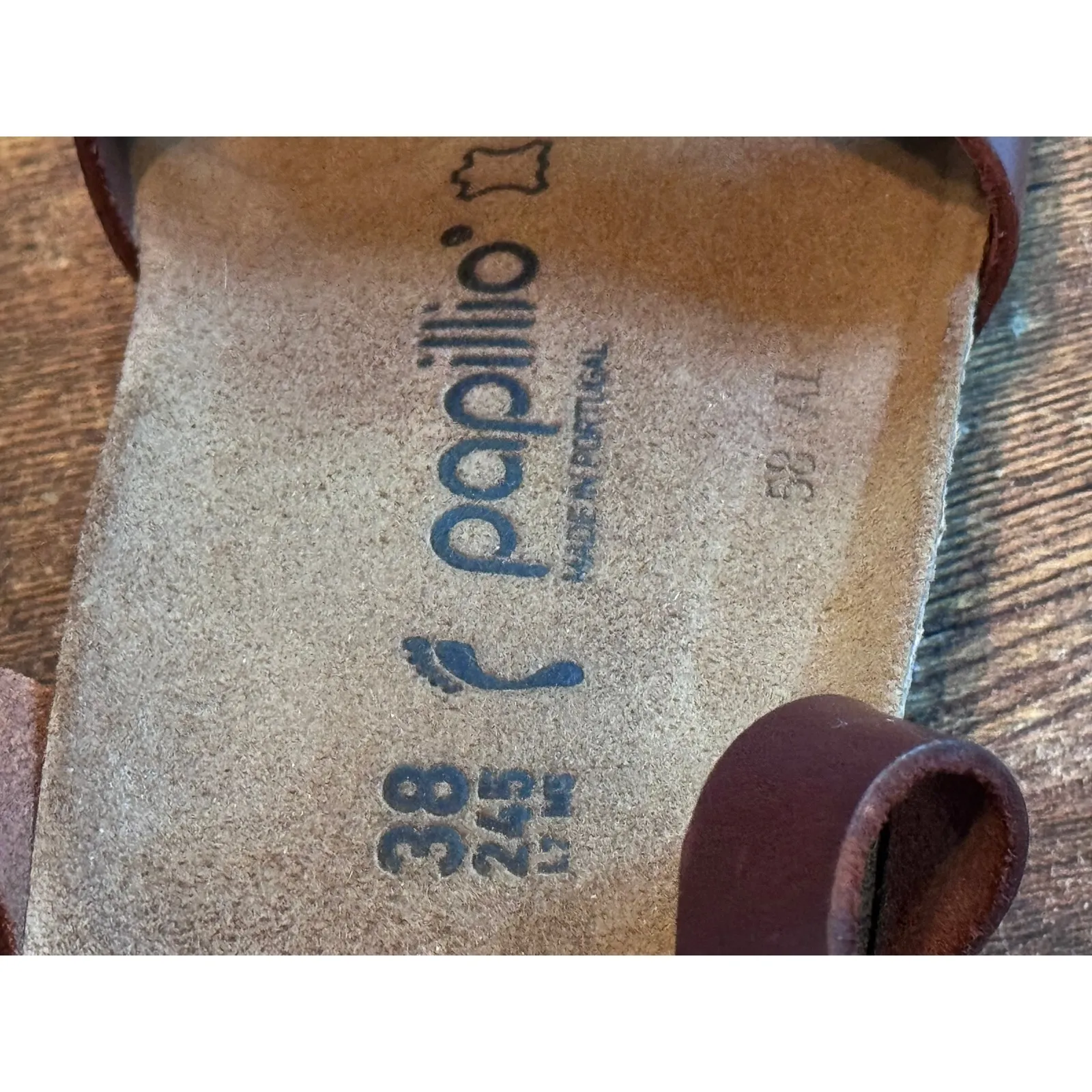 Papillio by Birkenstock Brown Leather Ankle Strap Wedge Sandals EU 38 US 7 Size 8 - Image 4