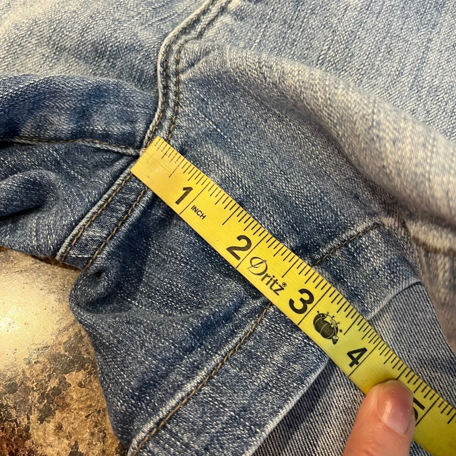 Calvin Klein Y2K Shortie Denim Cargo Shorts Blue Size 27 / 4 - Image 8