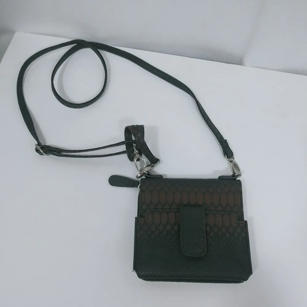 Brown Snake Print Cross Body/ Wristlet - Image 6