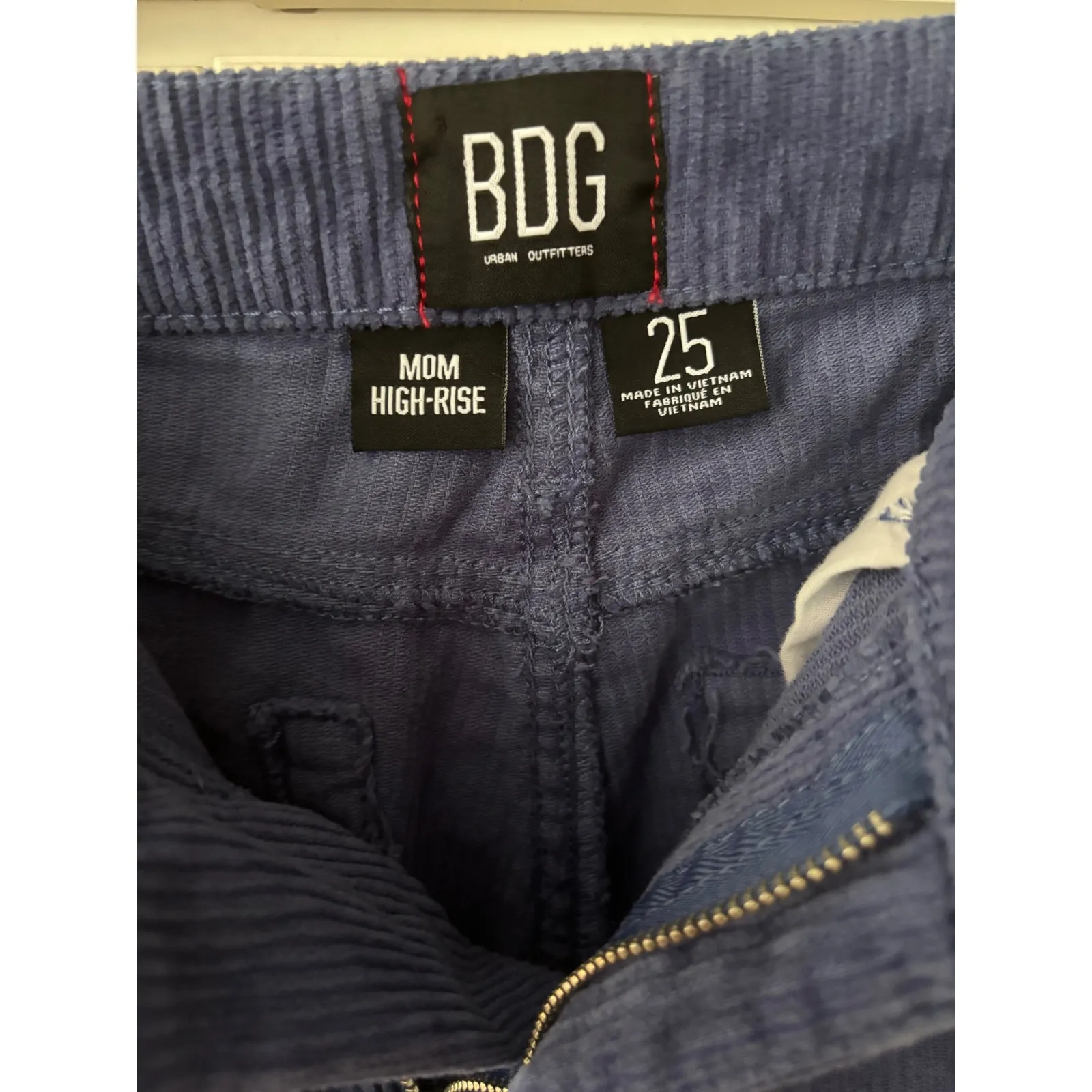 BDG Urban Outfitters Mom High-Rise Corduroy‎ Pants Size 25 Blue Casual Trendy - Image 4