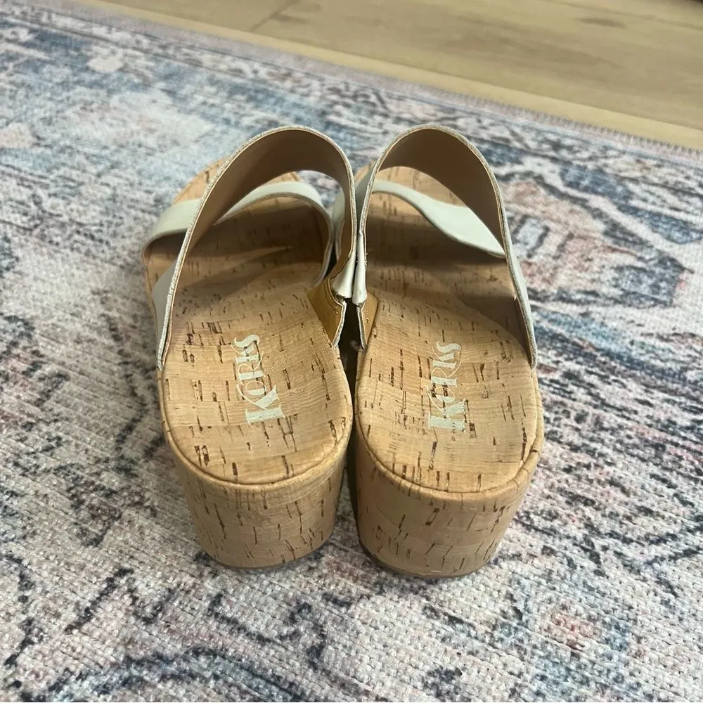 Korks Leather and Cork Wedge Sandal Tan Neutral Size 40.5 Women’s 9 Shoes - Image 3