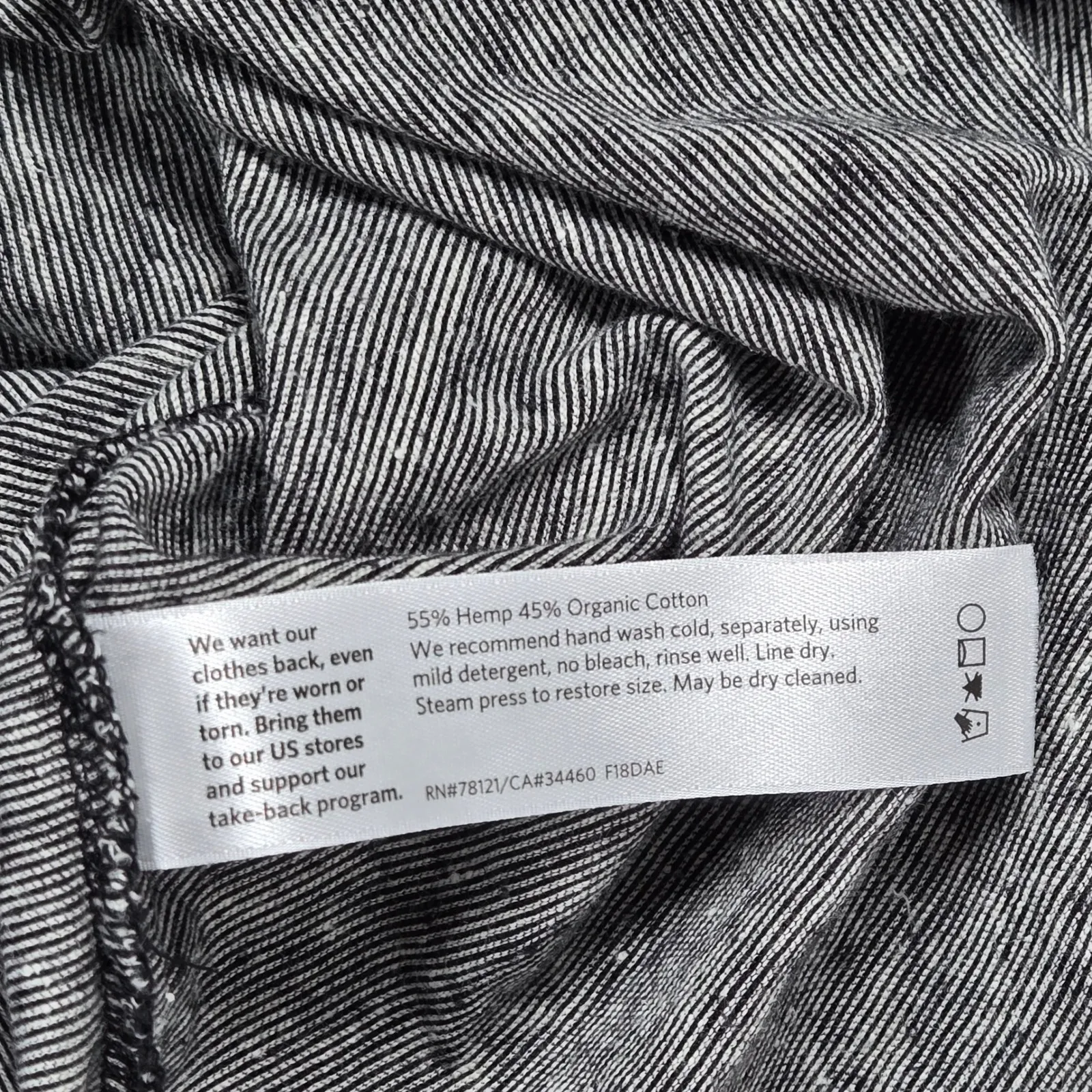 Eileen‎ Fisher Short Sleeve V Neck T Shirt Gray Heathered Hemp Organic Cotton S - Image 4