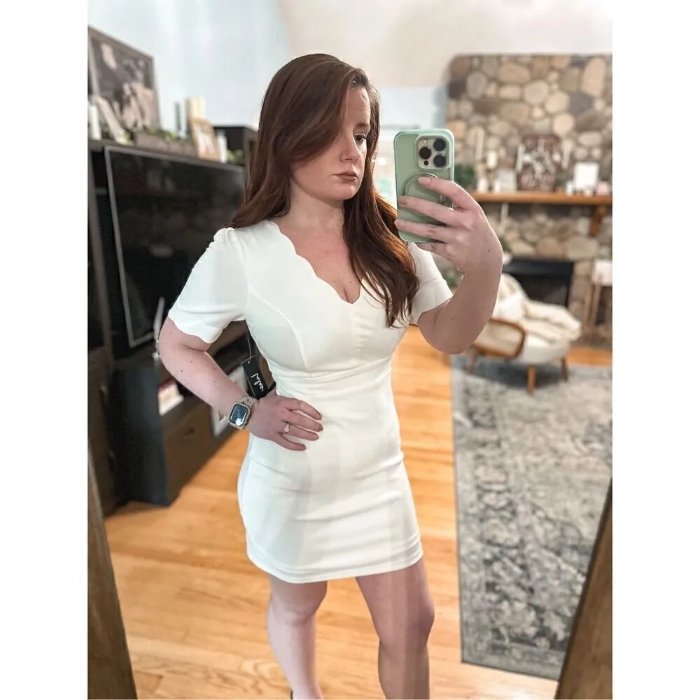 NWT Lulu’s white dress with scallops - Image 6