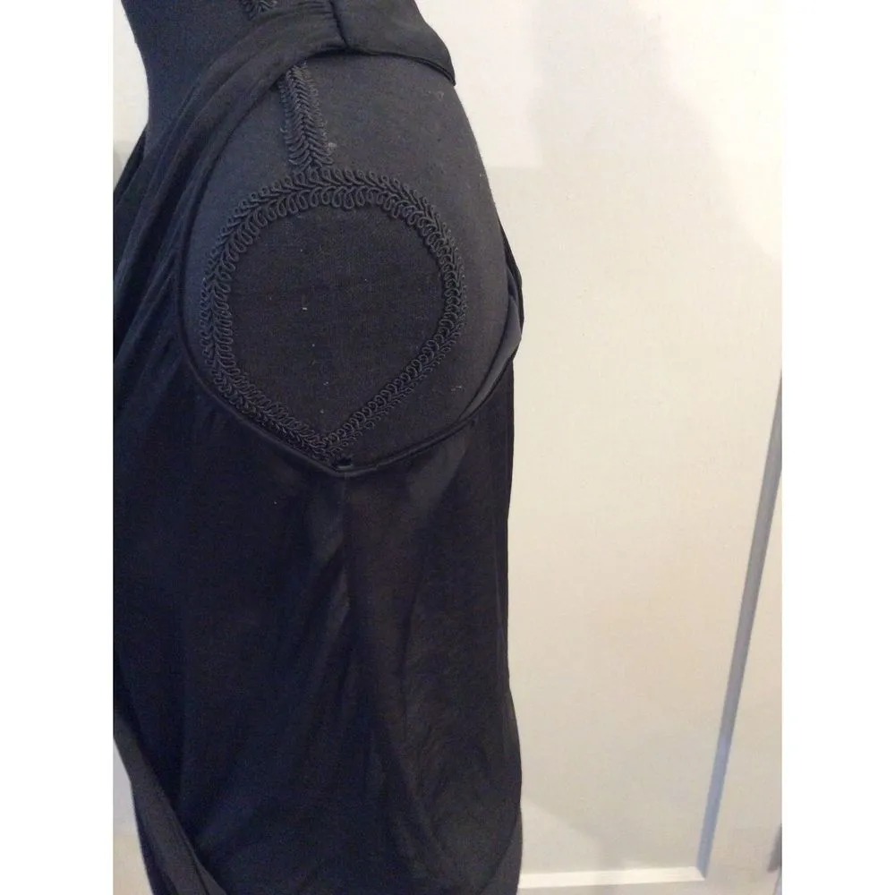 Naked Zebra Small black sleeveless crossover top ruched - Image 3