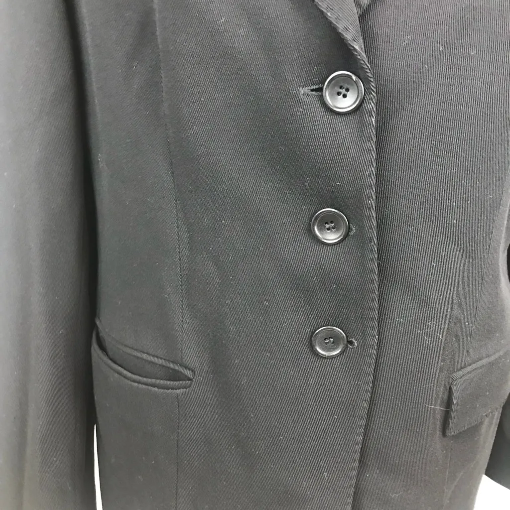 Armani Collezioni Black Virgin Wool Blend Tailored Blazer Jacket Size 12 - Image 6