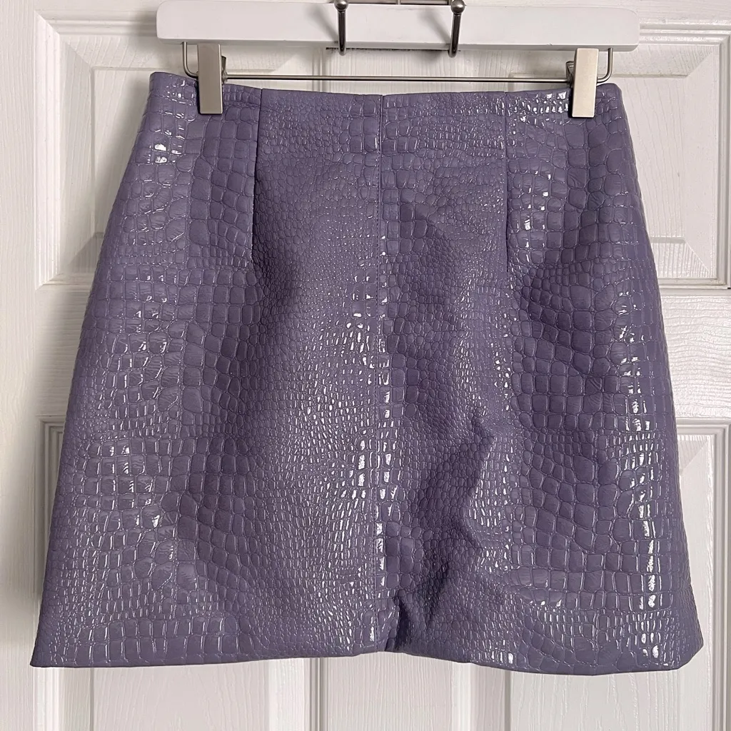 Nasty Gal Lilac Croc Mini Skirt size 6 Purple - Image 3