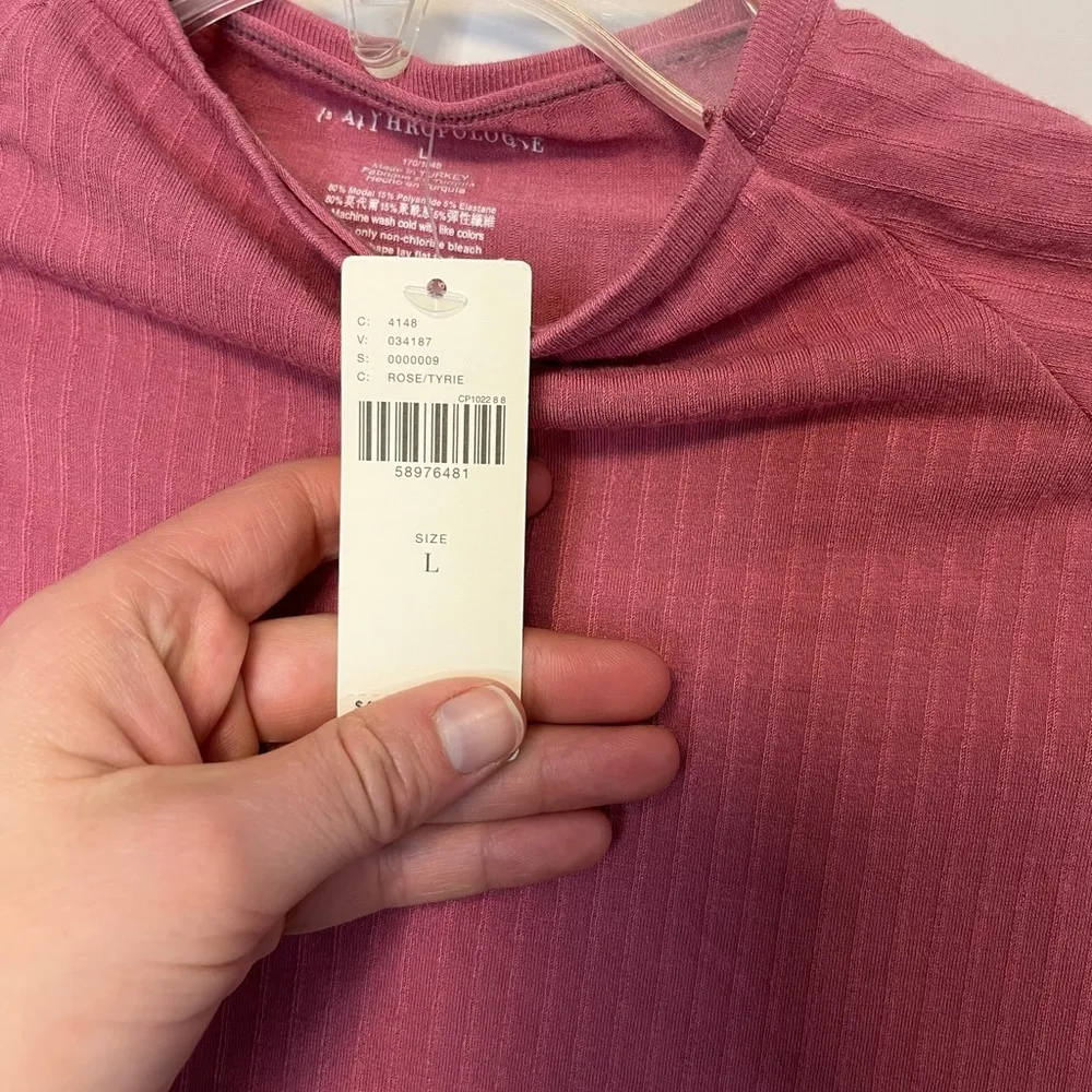 Anthropologie Indra Mock Neck Rose Seamless Turtle Neck NWT Sz L - Image 8