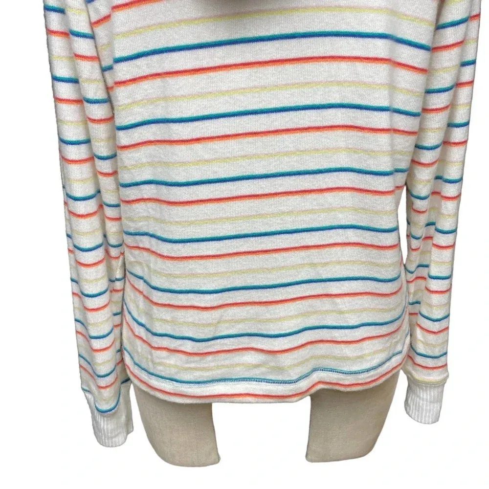 LNA Brushed Carly Striped Hoodie Sweater White Colorful‎ Size XS - Image 11